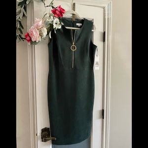 Velvet rich emerald green sleeveless dress